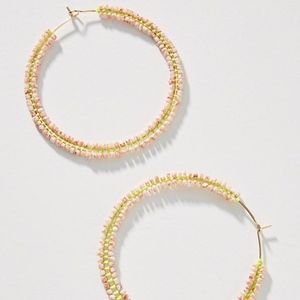 Anthropologie Mischa Beaded Hoop Earrings